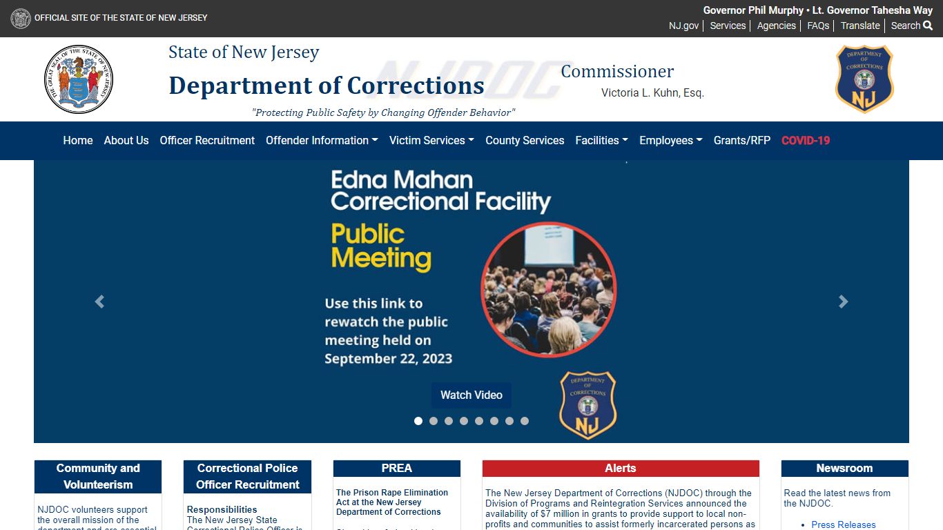 New Jersey Department of Corrections | Official Website